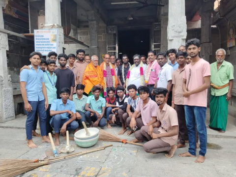 nss camp at melvalai village kandachipuram