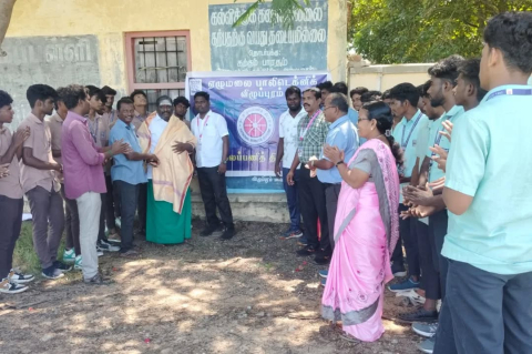 nss camp at melvalai village kandachipuram