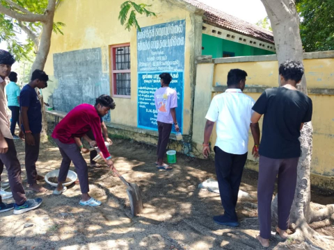 nss camp at melvalai village kandachipuram