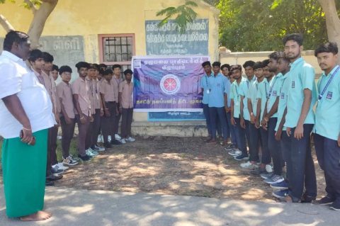 nss camp at melvalai village kandachipuram