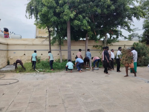 nss camp at melvalai village kandachipuram